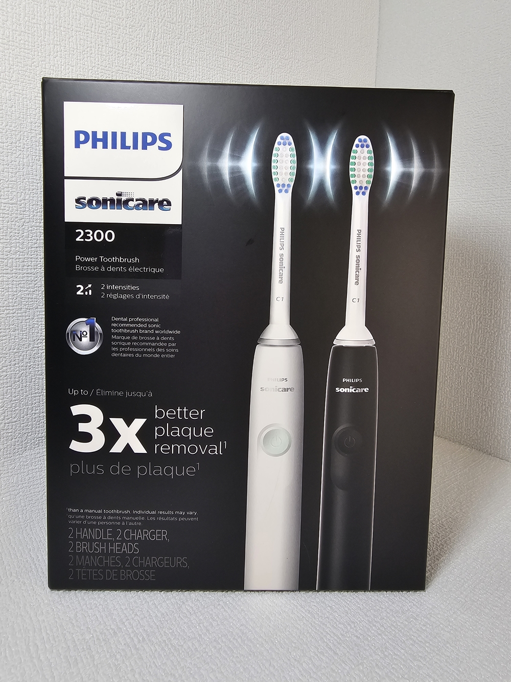 Philips Sonicare 2300 Electric Toothbrush Pair in White & Black - Picture 6 of 9